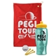 a red towel & yellow lid & transparent teal bottle the tourney - golf kit