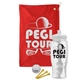 a red towel & white lid & clear bottle the tourney - golf kit