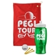 a red towel & white lid & transparent green bottle the tourney - golf kit