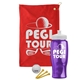 a red towel & white lid & transparent violet bottle the tourney - golf kit