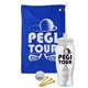 a royal blue towel & white lid & clear bottle the tourney - golf kit