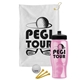 a white towel & black lid & transparent pink bottle the tourney - golf kit