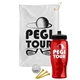 a white towel & black lid & transparent red bottle the tourney - golf kit