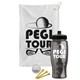 a white towel & black lid & transparent smoke bottle the tourney - golf kit