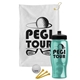 a white towel & black lid & transparent teal bottle the tourney - golf kit