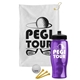 a white towel & black lid & transparent violet bottle the tourney - golf kit