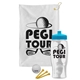a white towel & cyan lid & clear bottle the tourney - golf kit