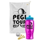 a white towel & cyan lid & transparent hot pink bottle the tourney - golf kit