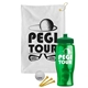 a white towel & green lid & transparent green bottle the tourney - golf kit