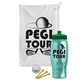a white towel & green lid & transparent teal bottle the tourney - golf kit