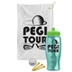 a white towel & lime green lid & transparent teal bottle the tourney - golf kit