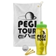 a white towel & lime green lid & transparent yellow bottle the tourney - golf kit