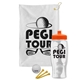 a white towel & orange lid & clear bottle the tourney - golf kit