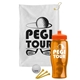 a white towel & orange lid & transparent orange bottle the tourney - golf kit