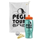 a white towel & orange lid & transparent teal bottle the tourney - golf kit