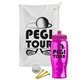 a white towel & pink lid & transparent hot pink bottle the tourney - golf kit