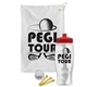 a white towel & red lid & clear bottle the tourney - golf kit