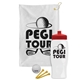 a white towel & red lid & white bottle the tourney - golf kit