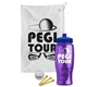 a white towel & royal blue lid & transparent violet bottle the tourney - golf kit