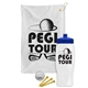 a white towel & royal blue lid & white bottle the tourney - golf kit