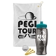 a white towel & teal lid & transparent smoke bottle the tourney - golf kit