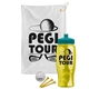 a white towel & teal lid & transparent yellow bottle the tourney - golf kit