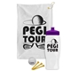 a white towel & violet lid & white bottle the tourney - golf kit