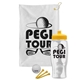 a white towel & yellow lid & clear bottle the tourney - golf kit