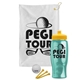 a white towel & yellow lid & transparent teal bottle the tourney - golf kit