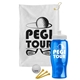 a white towel & white lid & transparent blue bottle the tourney - golf kit