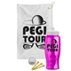 a white towel & white lid & transparent hot pink bottle the tourney - golf kit