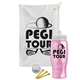 a white towel & white lid & transparent pink bottle the tourney - golf kit