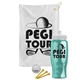a white towel & white lid & transparent teal bottle the tourney - golf kit