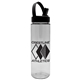 aerial view a clear bottle & black lid the freedom bottle - 28 oz tritan renew bottle with flip straw handle swivel lid, image 1 of 2