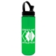 aerial view a transparent green bottle & black lid the freedom bottle - 28 oz tritan renew bottle with flip straw handle swivel lid, image 1 of 2