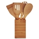 aerial view a bamboo bamboo - box utensil holder set, image 1 of 2