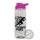 a clear bottle & hot pink lid the flair - 26 oz tritan(tm) shaker bottle with drink thru lid and mixing whisk ball