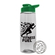 a clear bottle & green lid the flair - 26 oz tritan(tm) shaker bottle with drink thru lid and mixing whisk ball