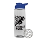 a clear bottle & royal blue lid the flair - 26 oz tritan(tm) shaker bottle with drink thru lid and mixing whisk ball