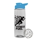 a clear bottle & cyan lid the flair - 26 oz tritan(tm) shaker bottle with drink thru lid and mixing whisk ball