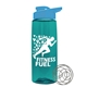 a transparent teal bottle & cyan lid the flair - 26 oz tritan(tm) shaker bottle with drink thru lid and mixing whisk ball