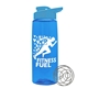 a transparent blue bottle & cyan lid the flair - 26 oz tritan(tm) shaker bottle with drink thru lid and mixing whisk ball