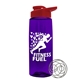a transparent violet bottle & red lid the flair - 26 oz tritan(tm) shaker bottle with drink thru lid and mixing whisk ball