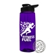 a transparent violet bottle & black lid the flair - 26 oz tritan(tm) shaker bottle with drink thru lid and mixing whisk ball
