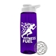 a transparent violet bottle & white lid the flair - 26 oz tritan(tm) shaker bottle with drink thru lid and mixing whisk ball