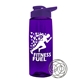 a transparent violet bottle & violet lid the flair - 26 oz tritan(tm) shaker bottle with drink thru lid and mixing whisk ball