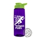 a transparent violet bottle & lime green lid the flair - 26 oz tritan(tm) shaker bottle with drink thru lid and mixing whisk ball