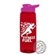 a transparent red bottle & hot pink lid the flair - 26 oz tritan(tm) shaker bottle with drink thru lid and mixing whisk ball