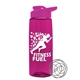 a transparent hot pink bottle & hot pink lid the flair - 26 oz tritan(tm) shaker bottle with drink thru lid and mixing whisk ball