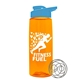 a transparent orange bottle & cyan lid the flair - 26 oz tritan(tm) shaker bottle with drink thru lid and mixing whisk ball